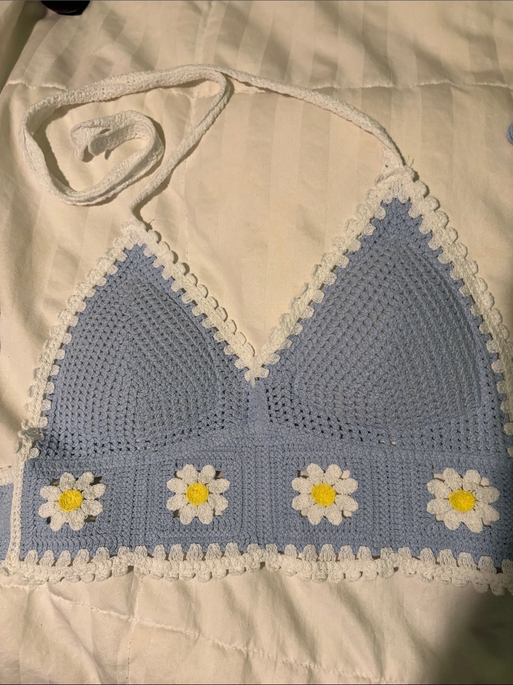 Boutique Blue Crochet Daisy Bralette